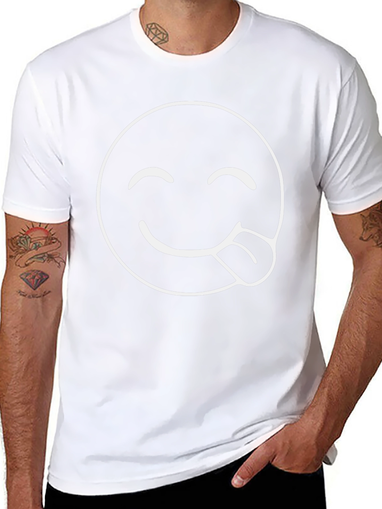 Funny Emoji T-Shirt - Cheeky Tongue Graphic Tee