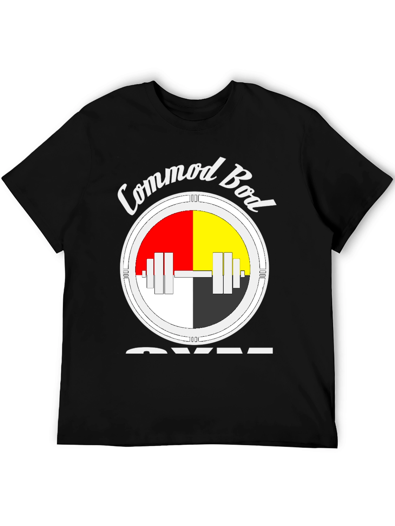 Commod Bod Gym Black Graphic T-Shirt