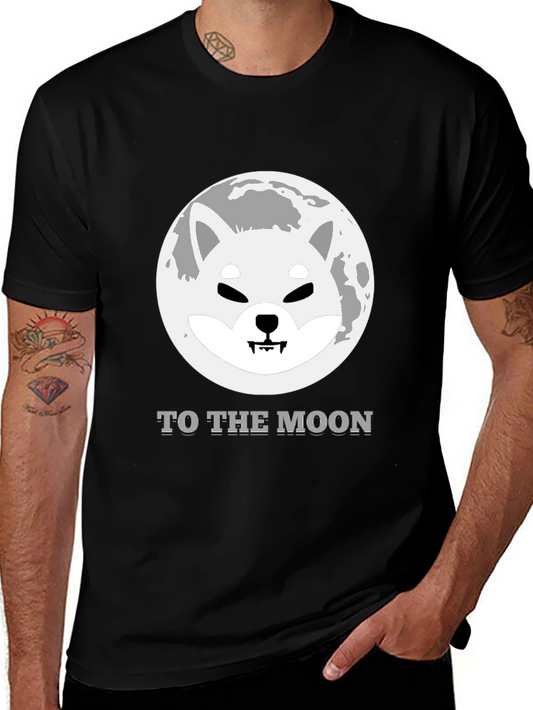Shiba Inu To The Moon Black T-Shirt