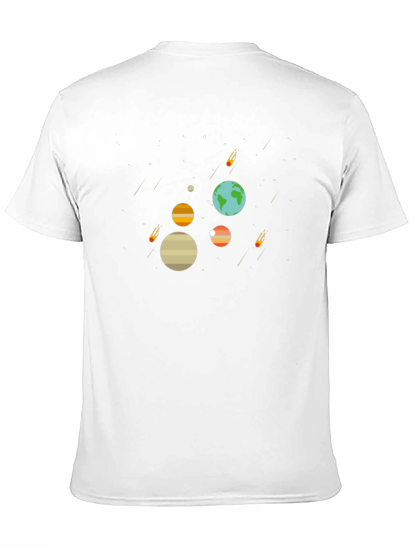 Space Planets T-Shirt - Graphic Tee Black Cotton