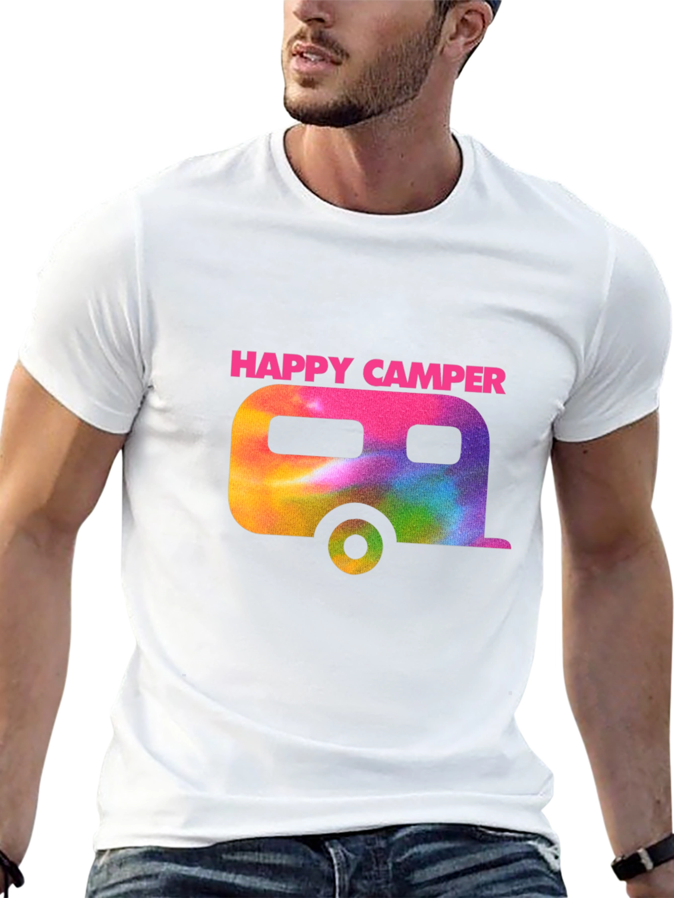 Happy Camper Tie Dye Graphic Tee