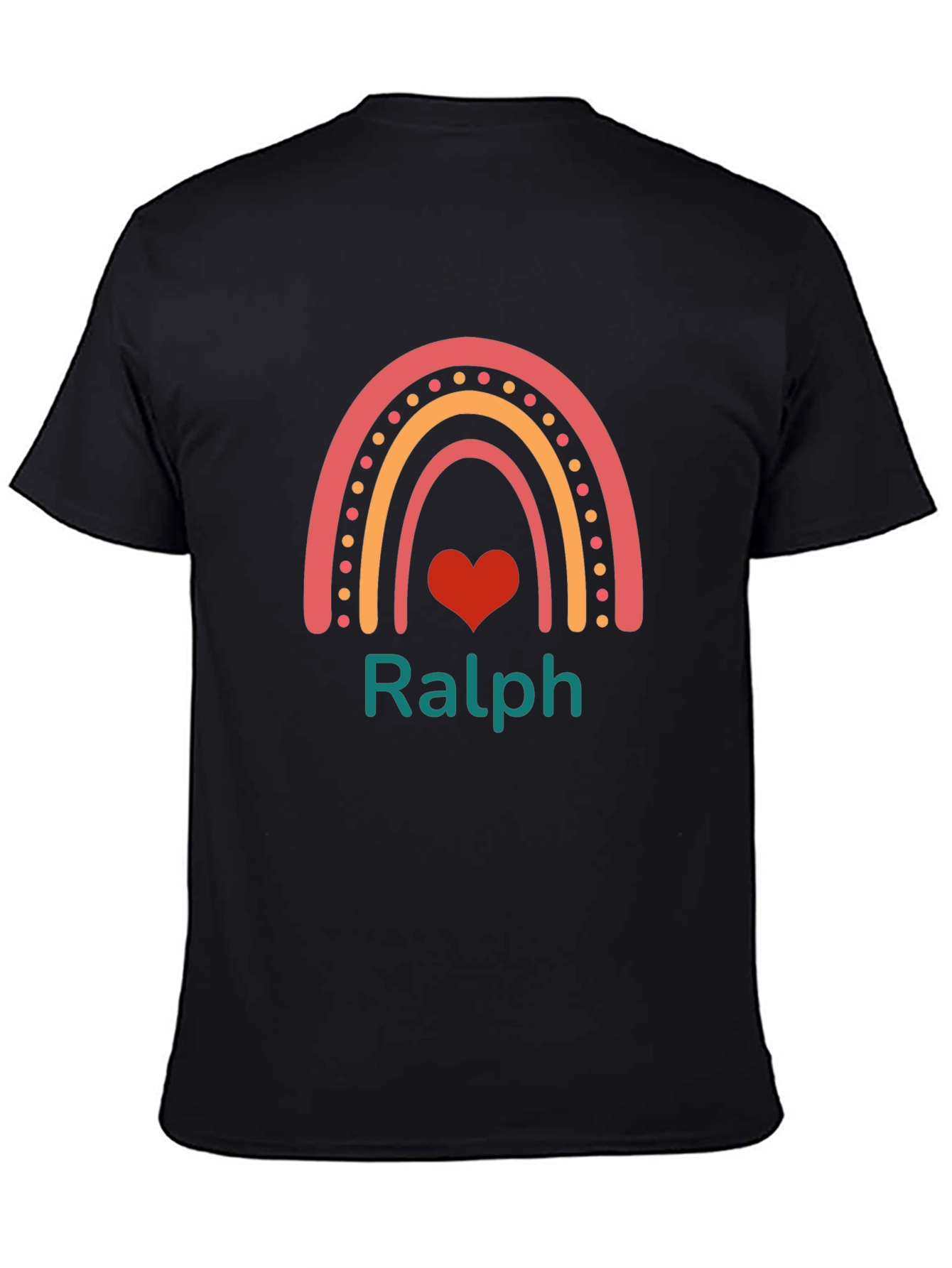Personalized Rainbow Heart Mens T-Shirt - Ralph