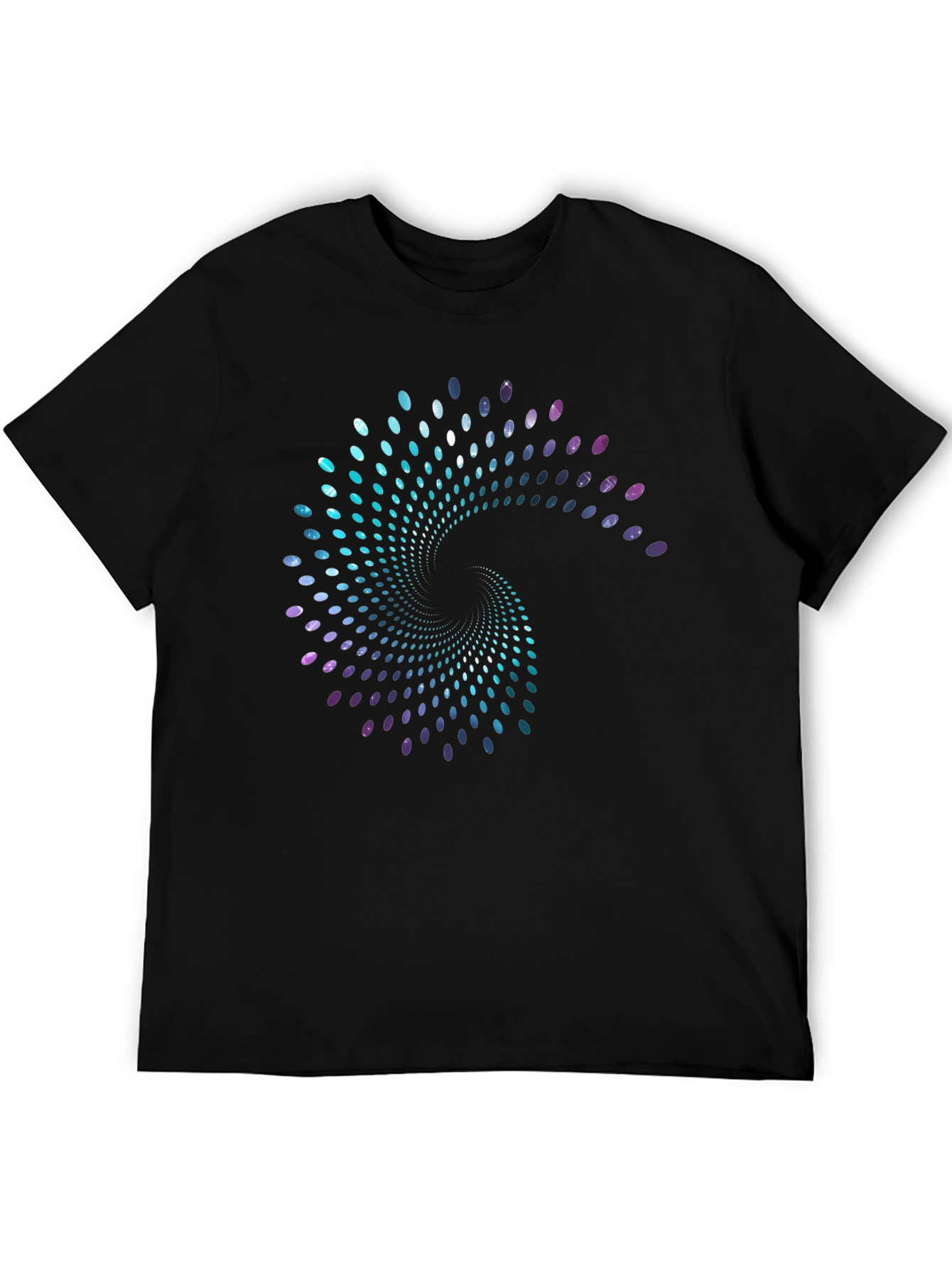 Spiral Galaxy Graphic Print Black T-Shirt