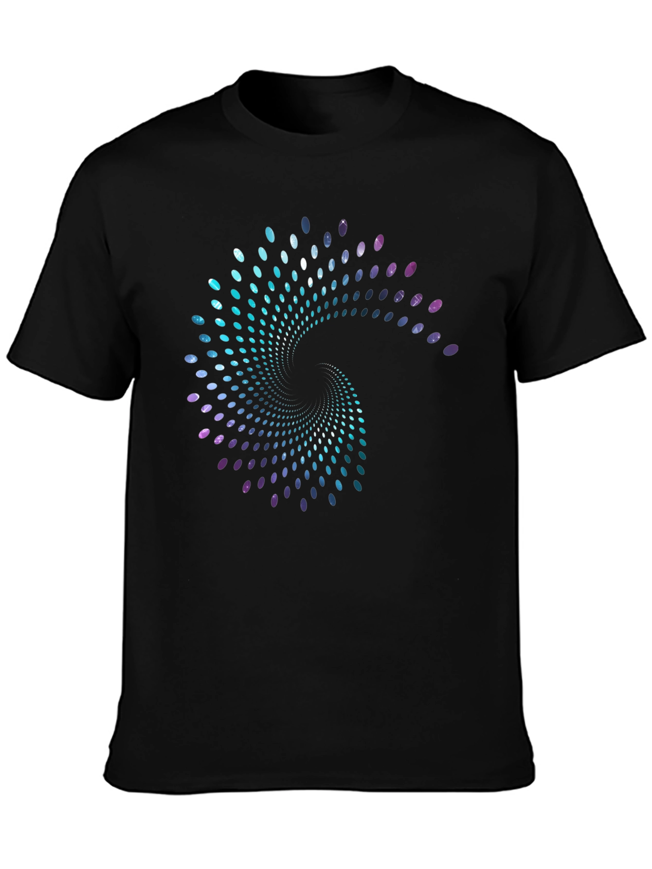Spiral Galaxy Graphic Print Black T-Shirt
