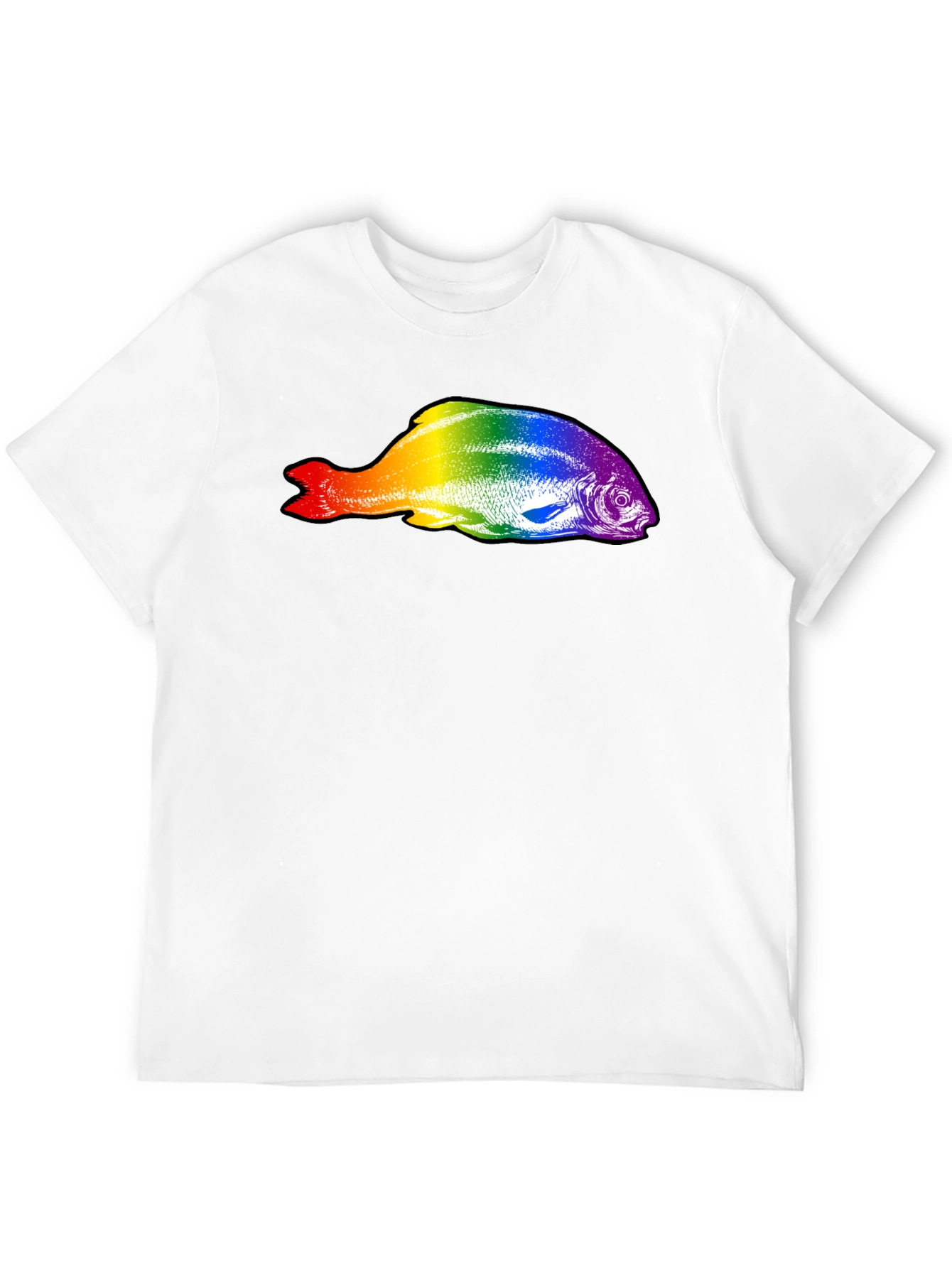 Rainbow Fish Graphic Black T-Shirt