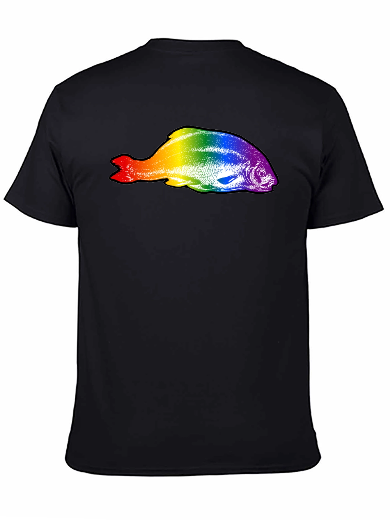 Rainbow Fish Graphic Black T-Shirt
