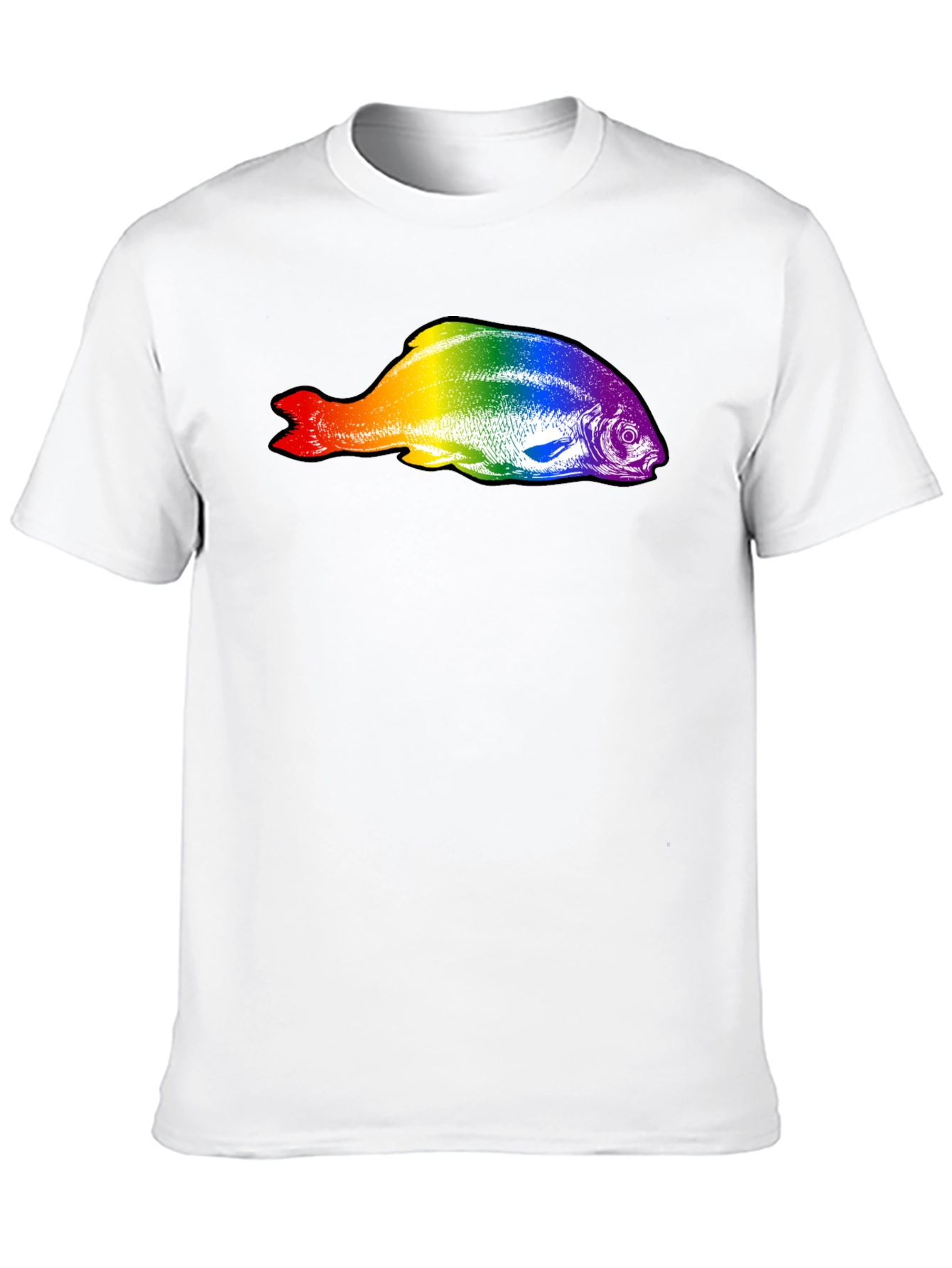 Rainbow Fish Graphic Black T-Shirt