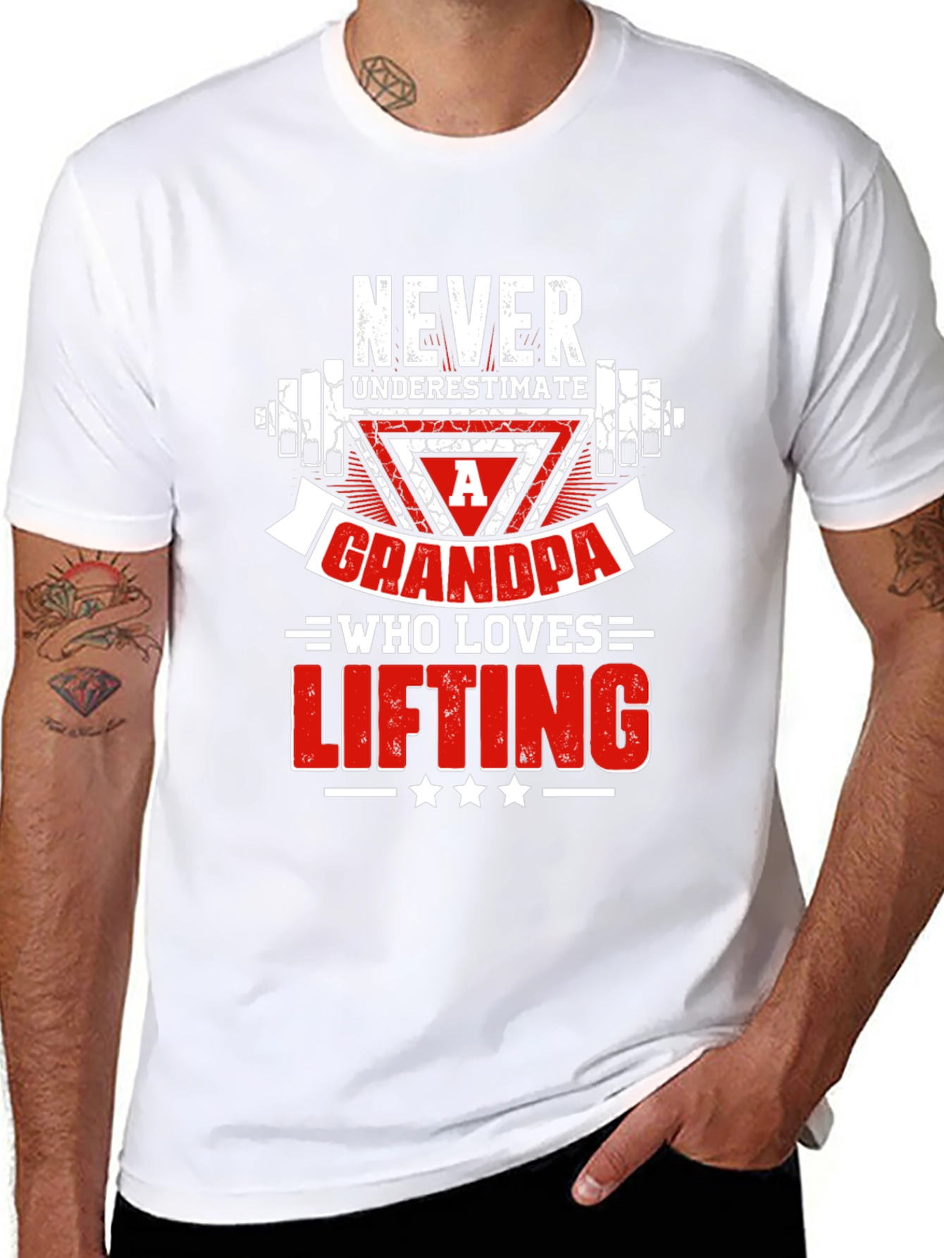 Never Underestimate a Grandpa Who Loves Lifting T-Shirt
