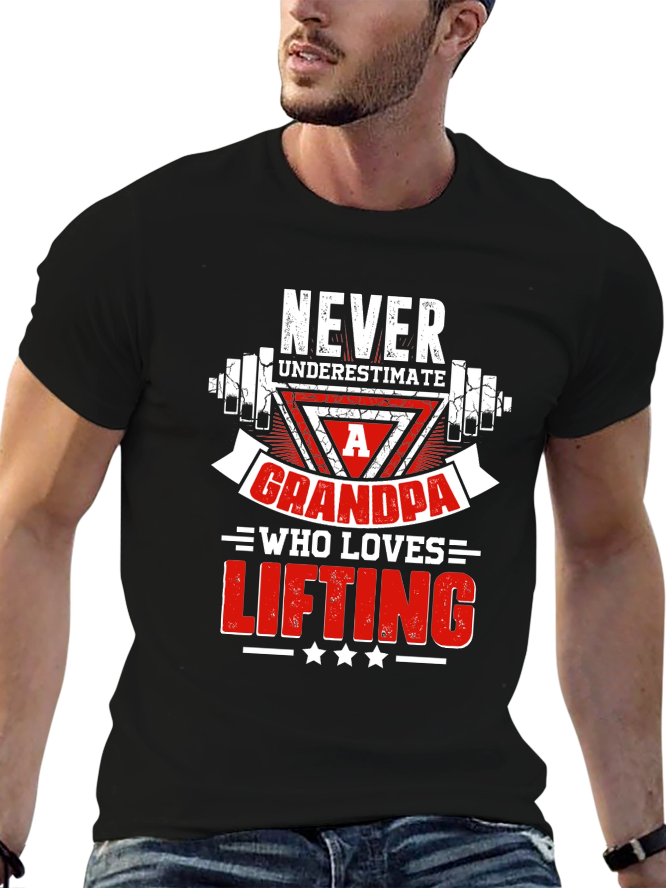 Never Underestimate a Grandpa Who Loves Lifting T-Shirt