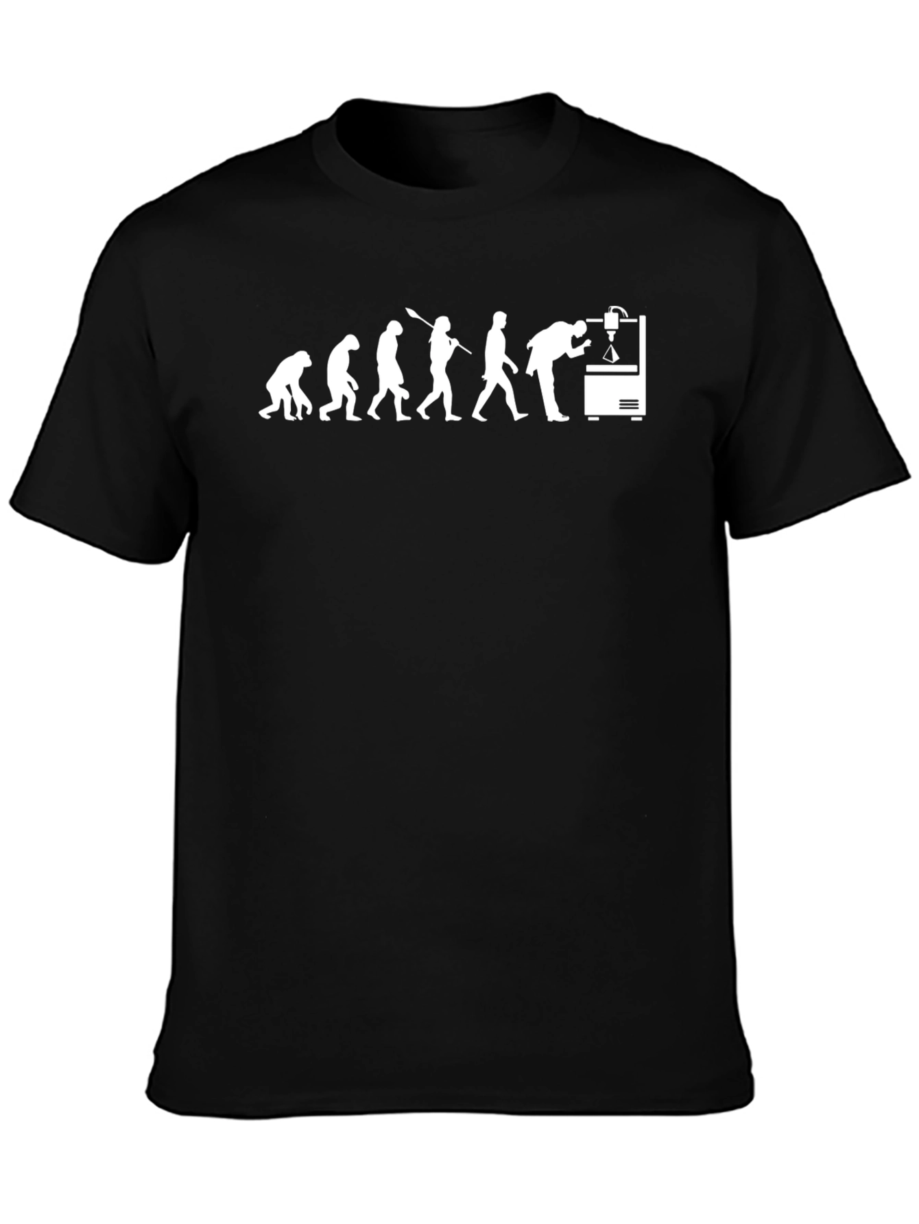 Evolution of Man 3D Printer Graphic T-Shirt