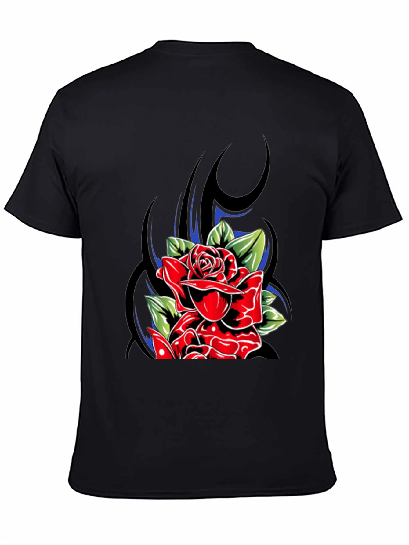Rose Graphic Tee - Stylish Black T-Shirt