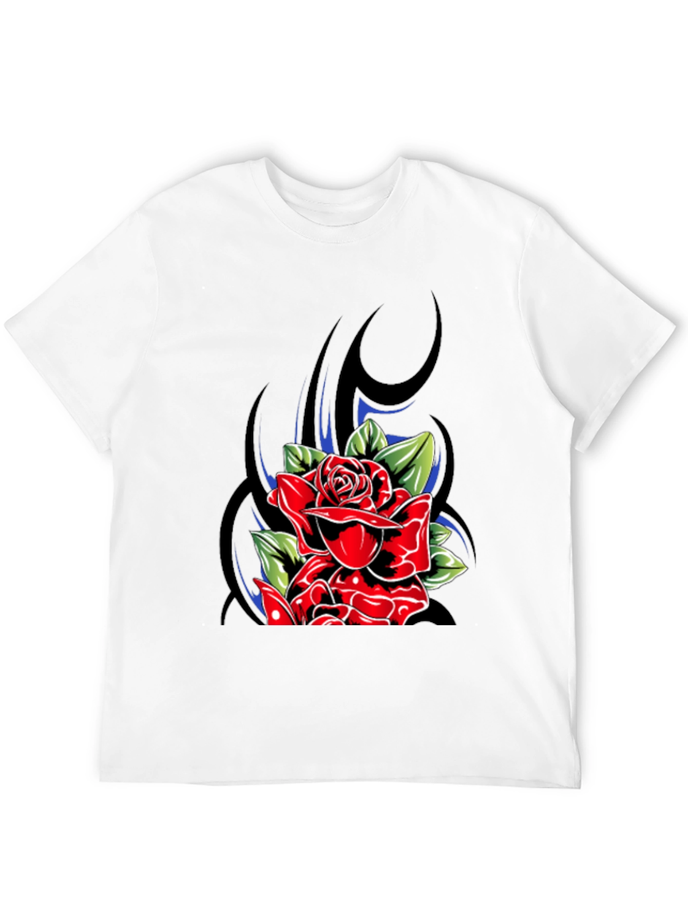 Rose Graphic Tee - Stylish Black T-Shirt