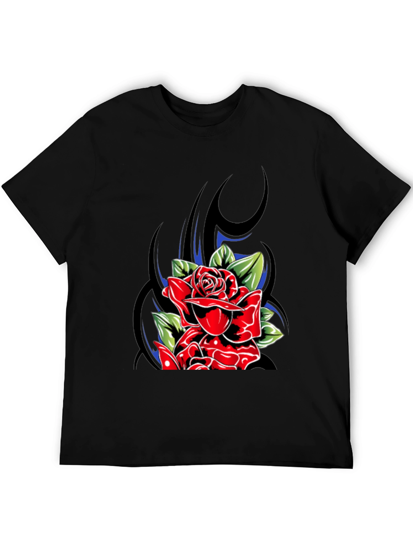 Rose Graphic Tee - Stylish Black T-Shirt