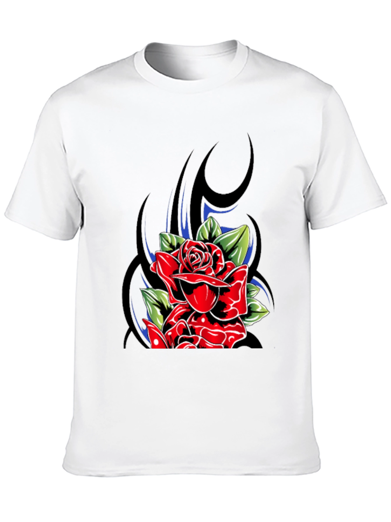 Rose Graphic Tee - Stylish Black T-Shirt