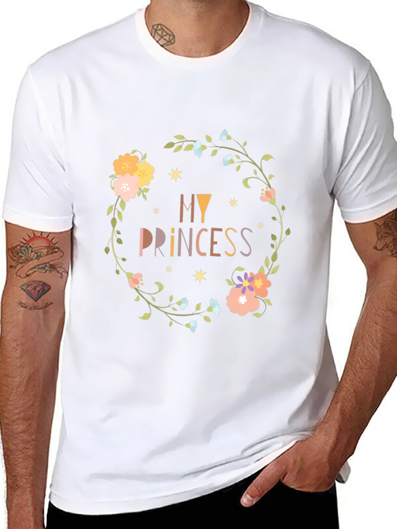 My Princess Floral Wreath T-Shirt - Black