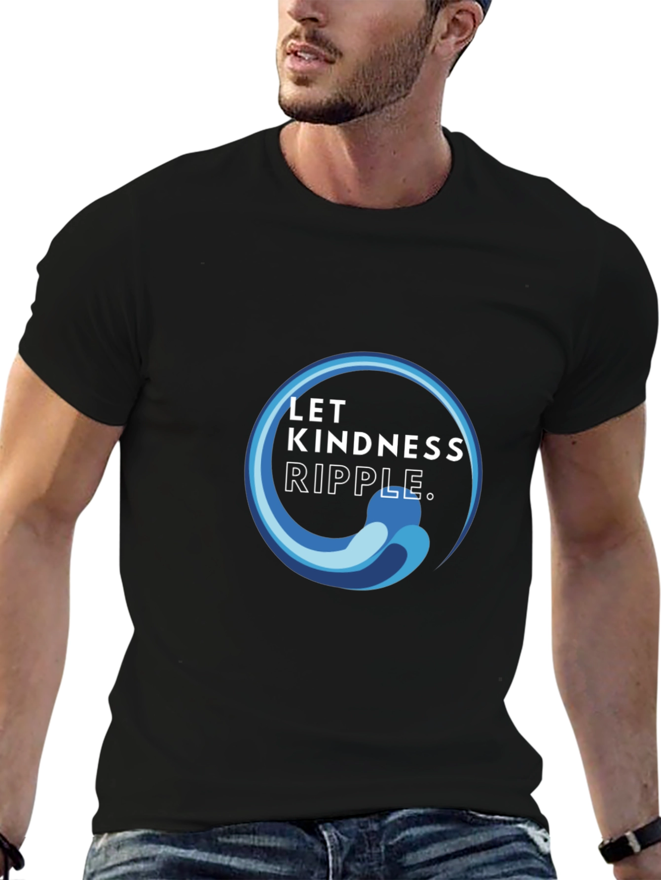 Kindness Ripple Black T-Shirt - Inspiring Graphic Tee