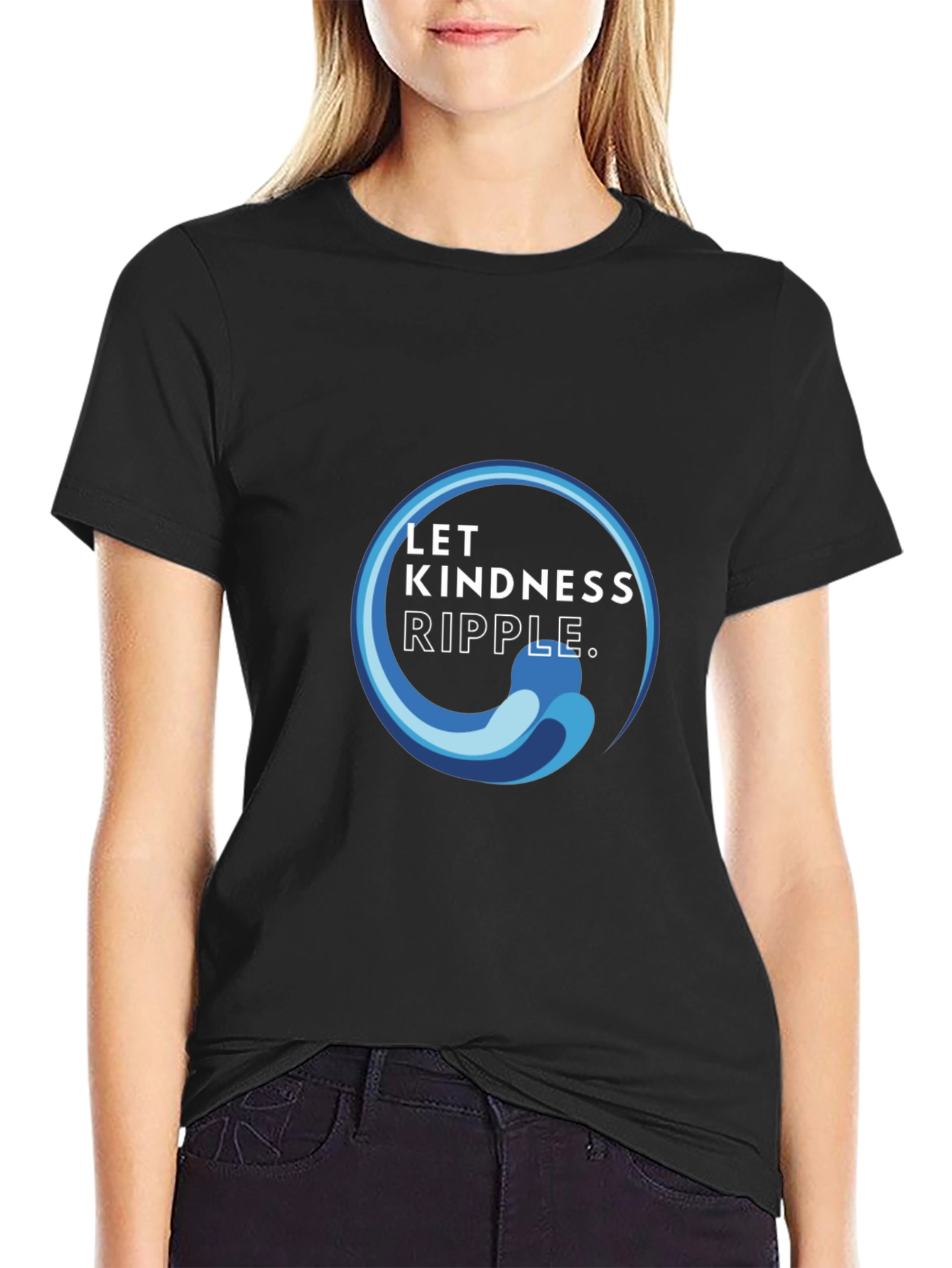 Kindness Ripple Black T-Shirt - Inspiring Graphic Tee