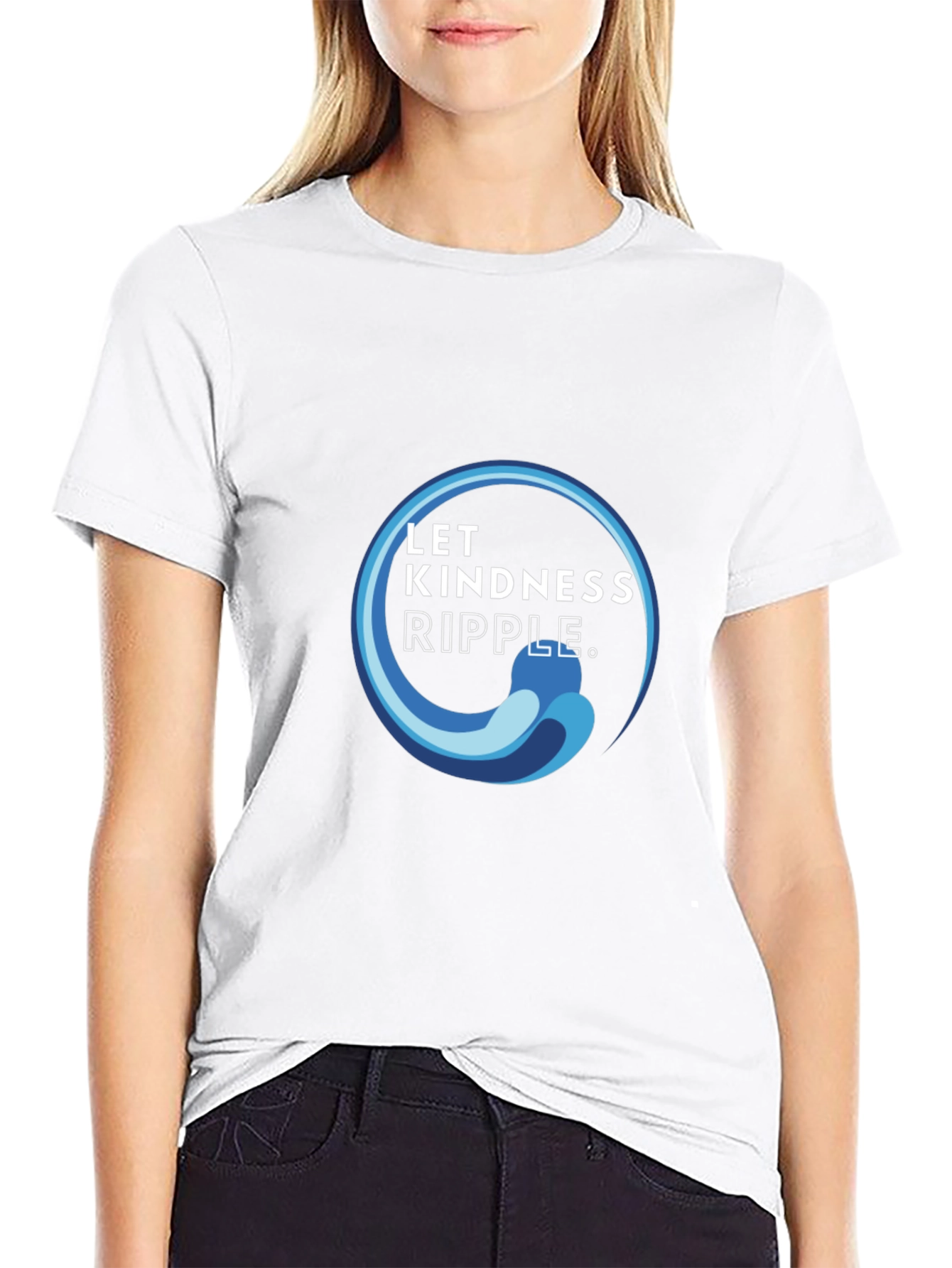 Kindness Ripple Black T-Shirt - Inspiring Graphic Tee