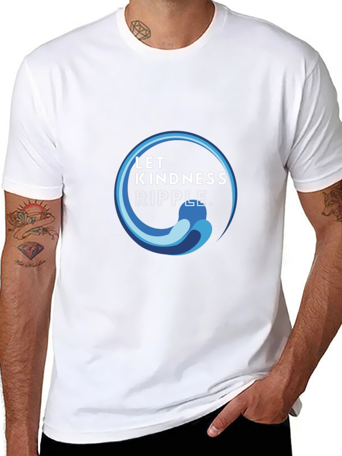 Kindness Ripple Black T-Shirt - Inspiring Graphic Tee