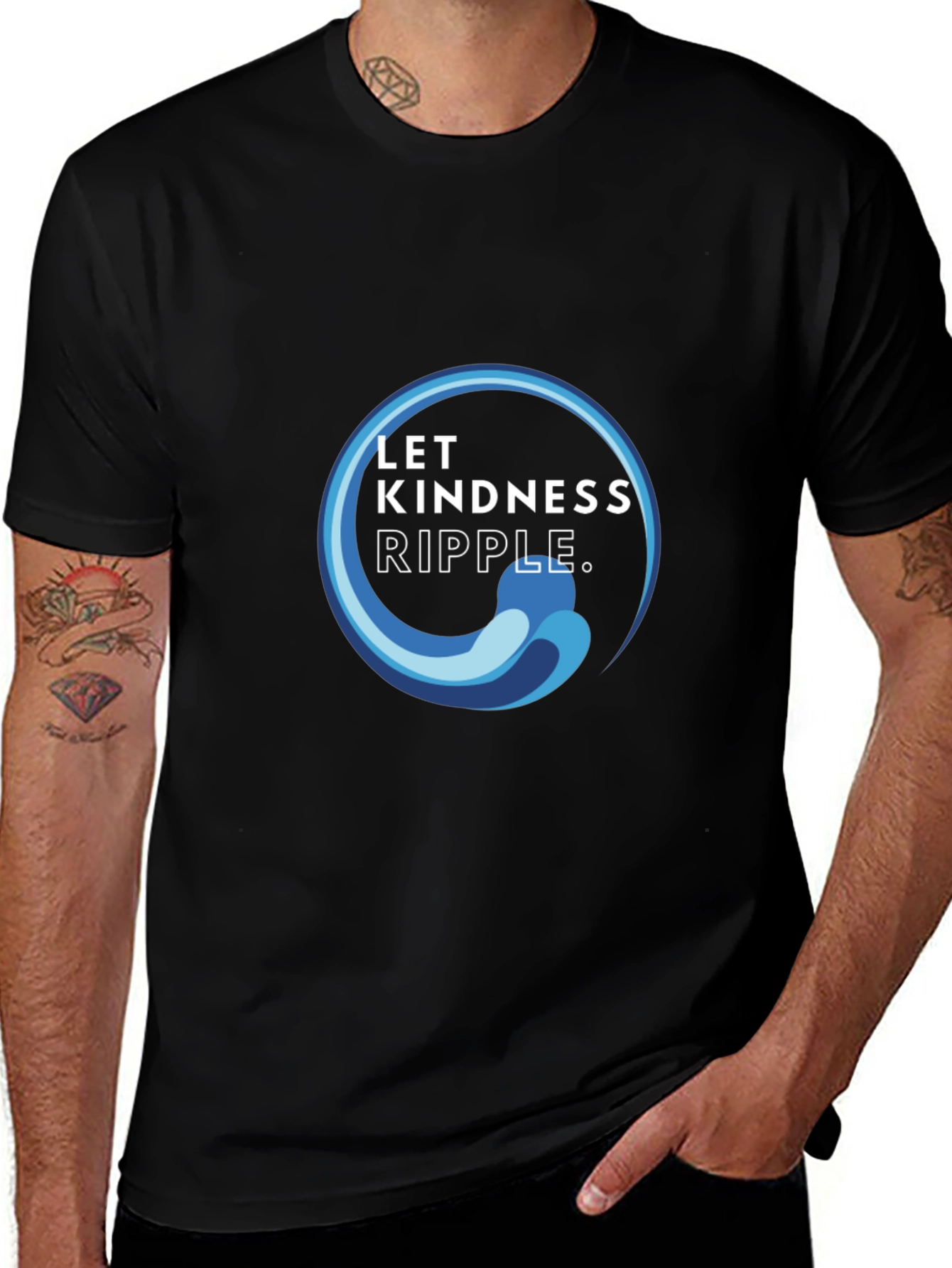 Kindness Ripple Black T-Shirt - Inspiring Graphic Tee