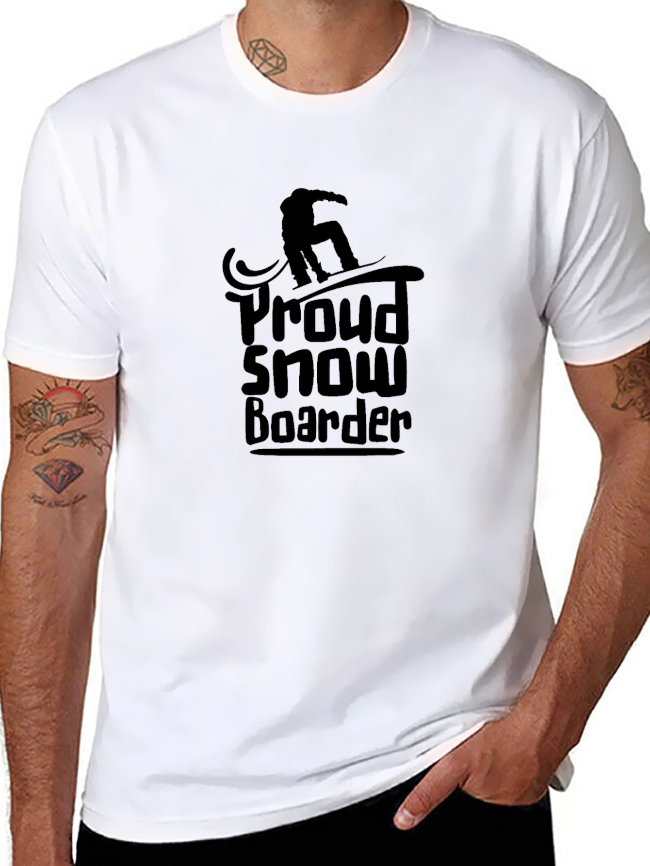 Proud Snowboarder Black Graphic Tee