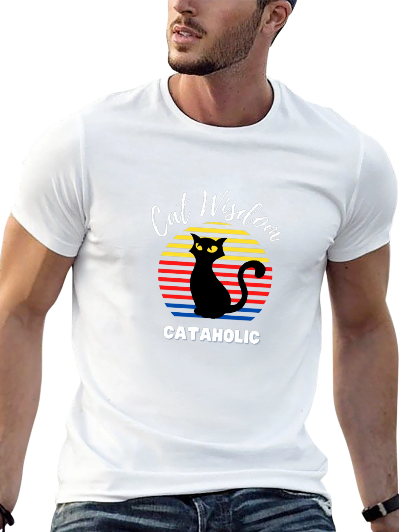 Cat Wisdom Cataholic Graphic T-Shirt