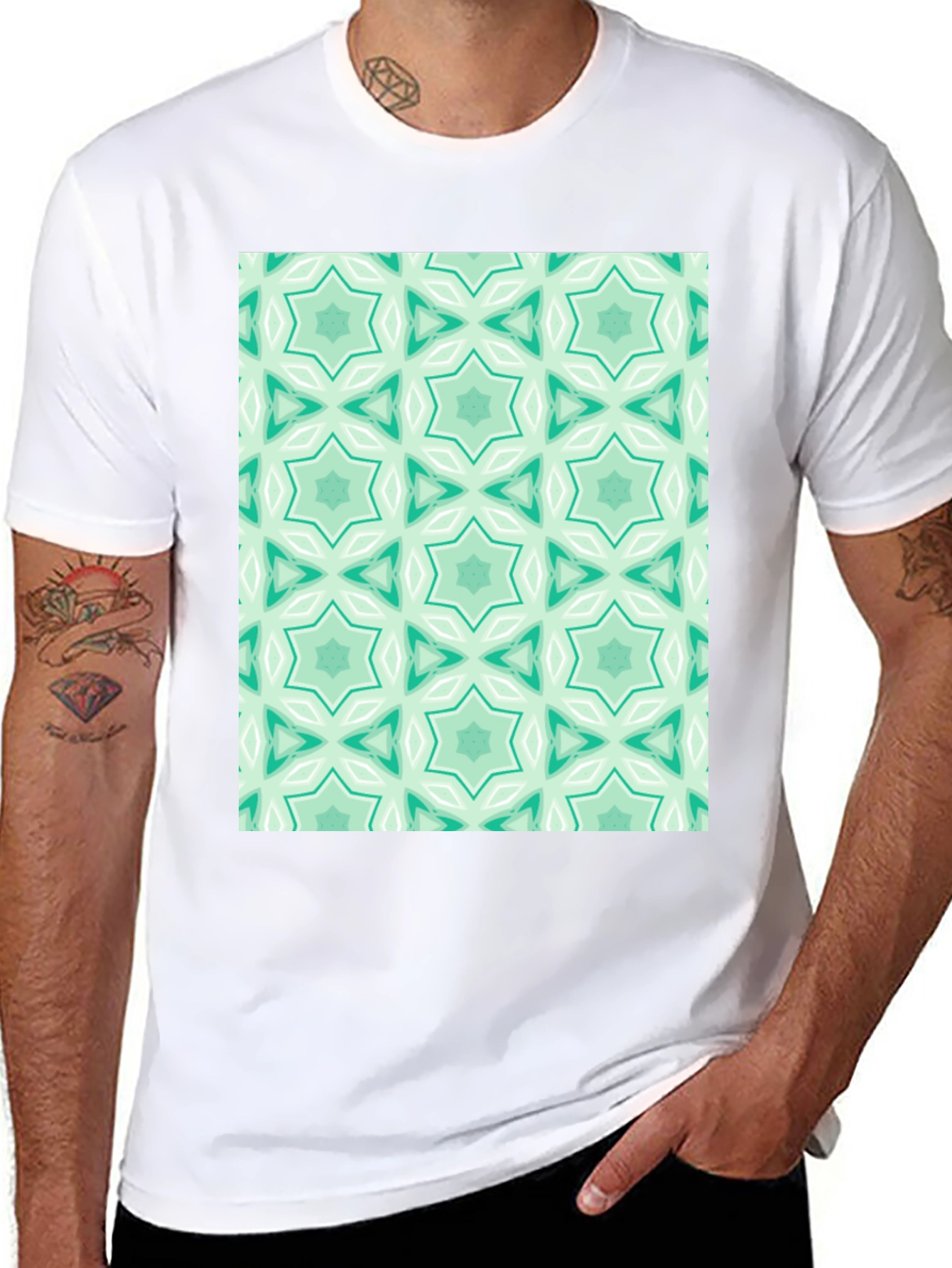 Patterned Graphic Print Tee