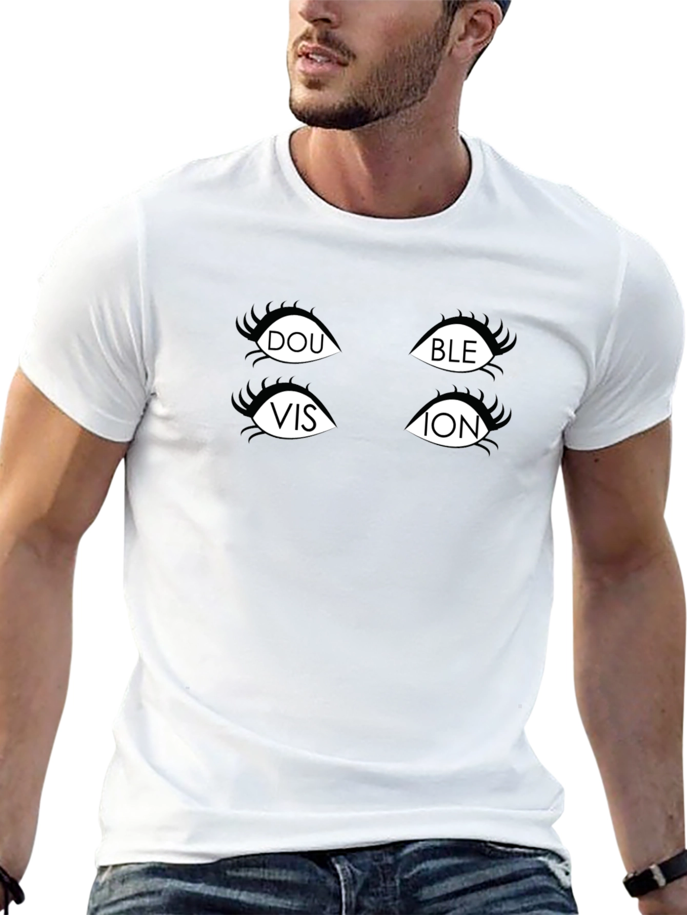 Double Vision Graphic T-Shirt - Black Cotton Tee