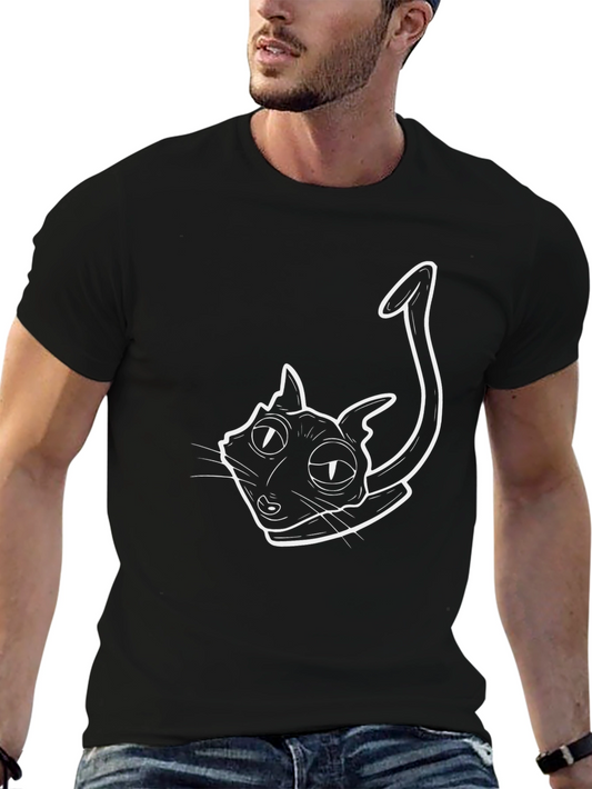 Black Cat Graphic Tee - Mens Short Sleeve Shirt