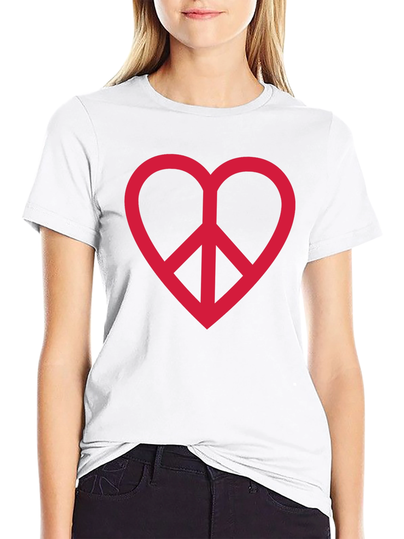Peace and Love Heart T-Shirt