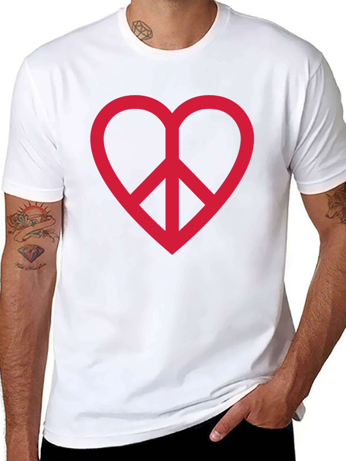 Peace and Love Heart T-Shirt