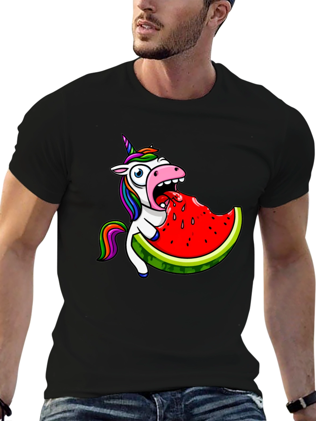 Unicorn Eating Watermelon Graphic Tee
