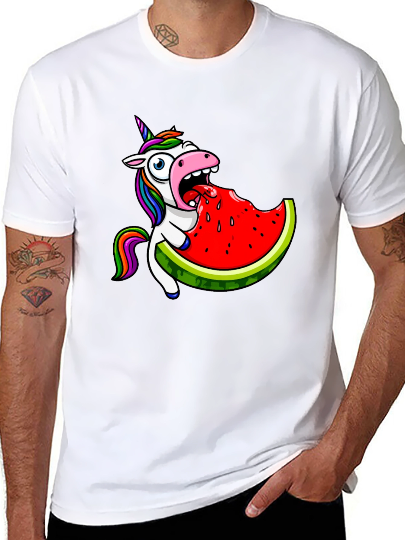 Unicorn Eating Watermelon Graphic Tee
