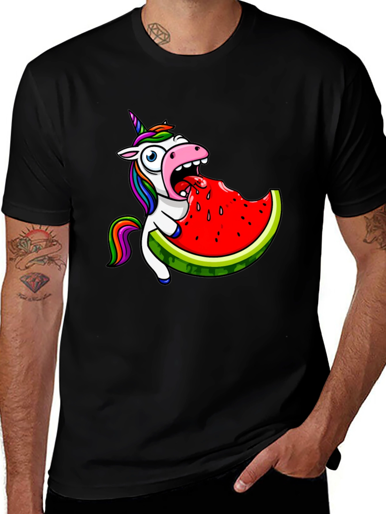 Unicorn Eating Watermelon Graphic Tee