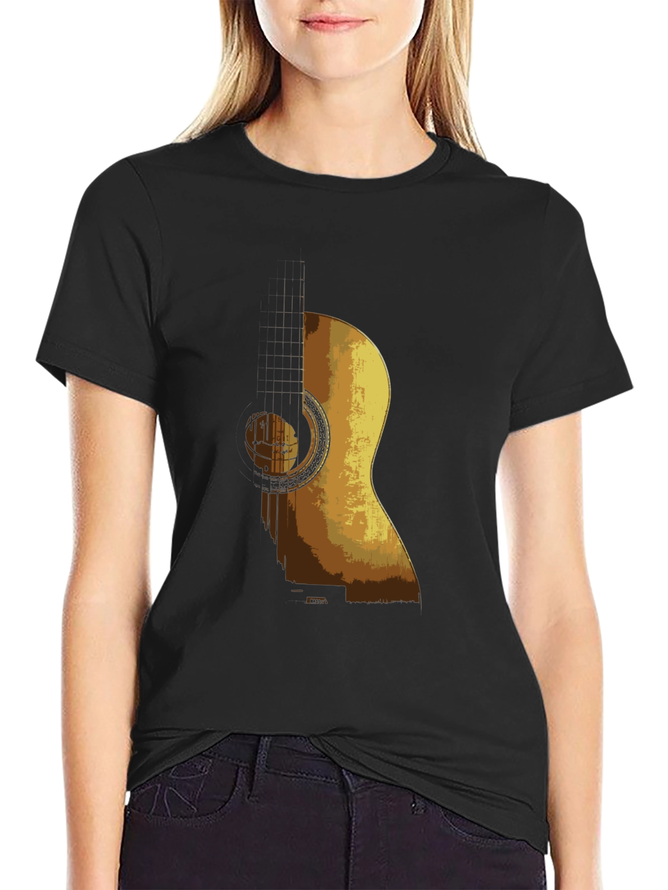 Guitar Graphic Black T-Shirt