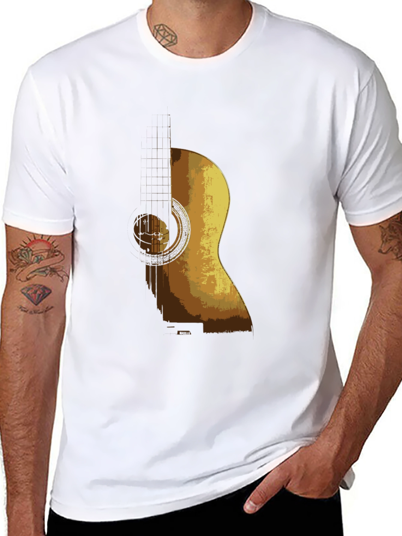 Guitar Graphic Black T-Shirt