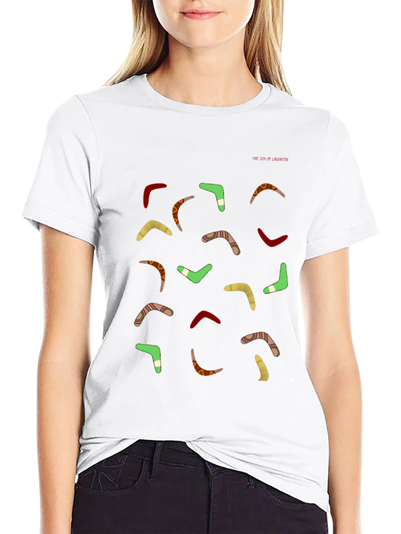Boomerang Pattern Black T-Shirt
