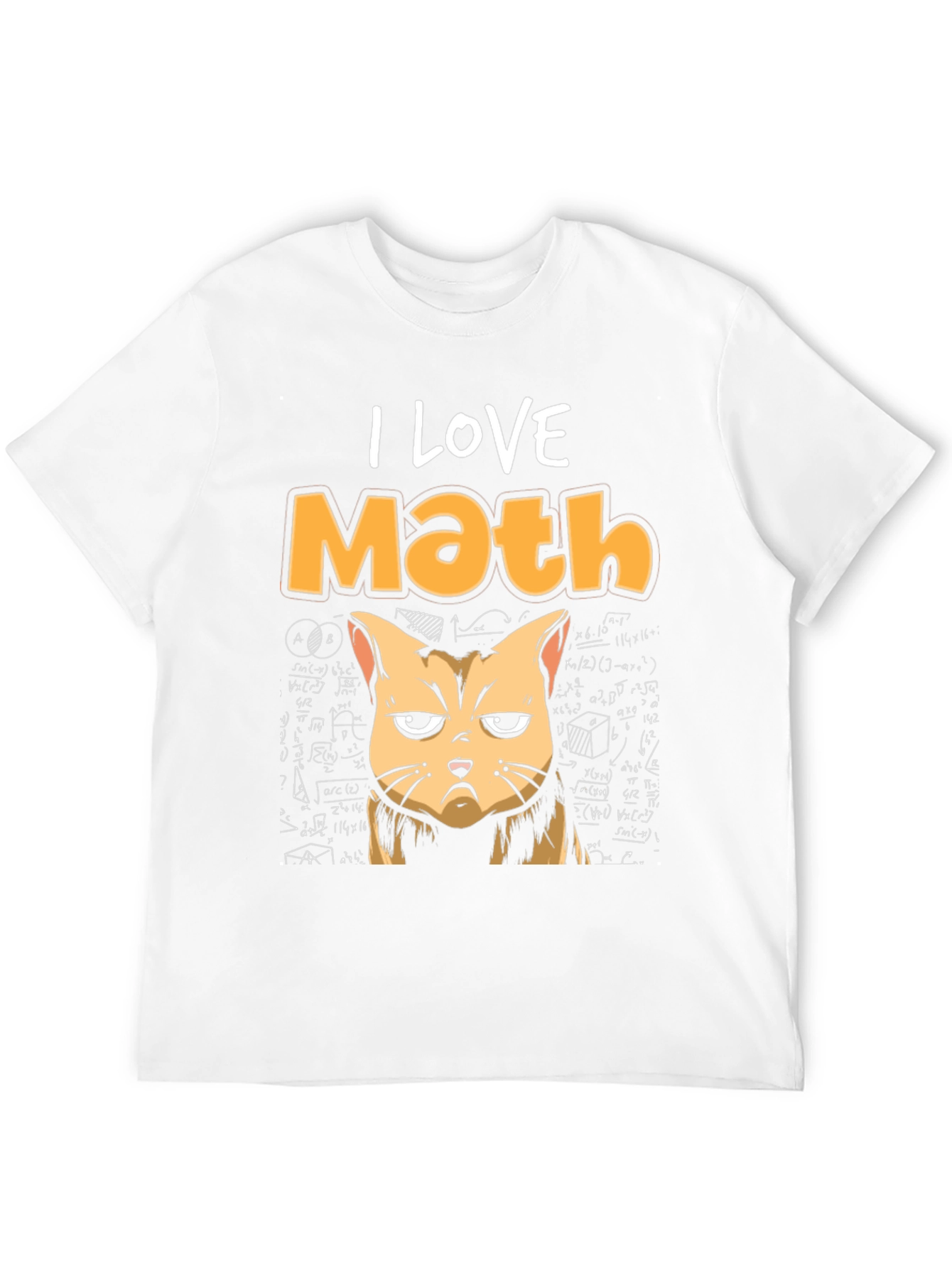 I Love Math Cat T-Shirt Funny Graphic Tee
