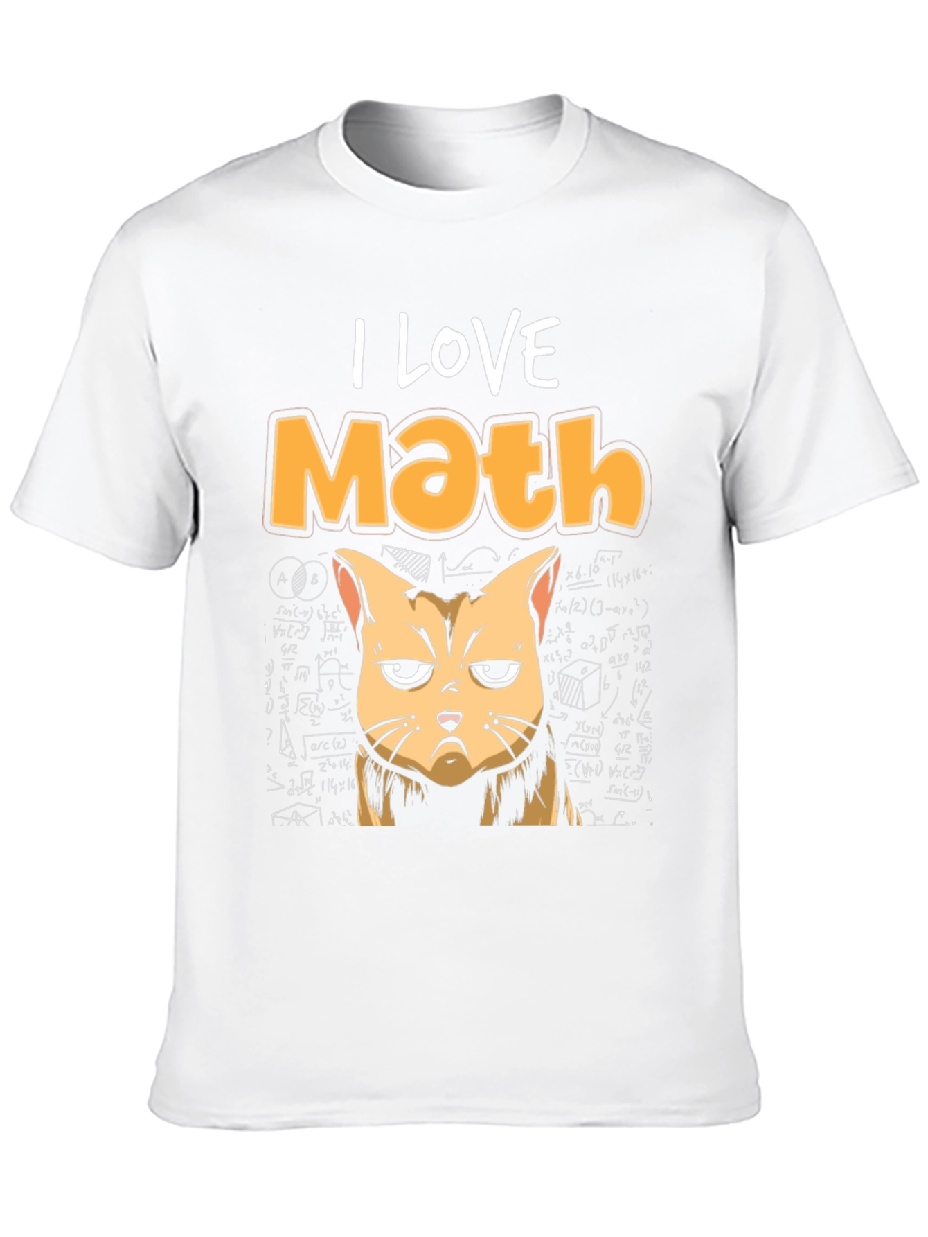 I Love Math Cat T-Shirt Funny Graphic Tee