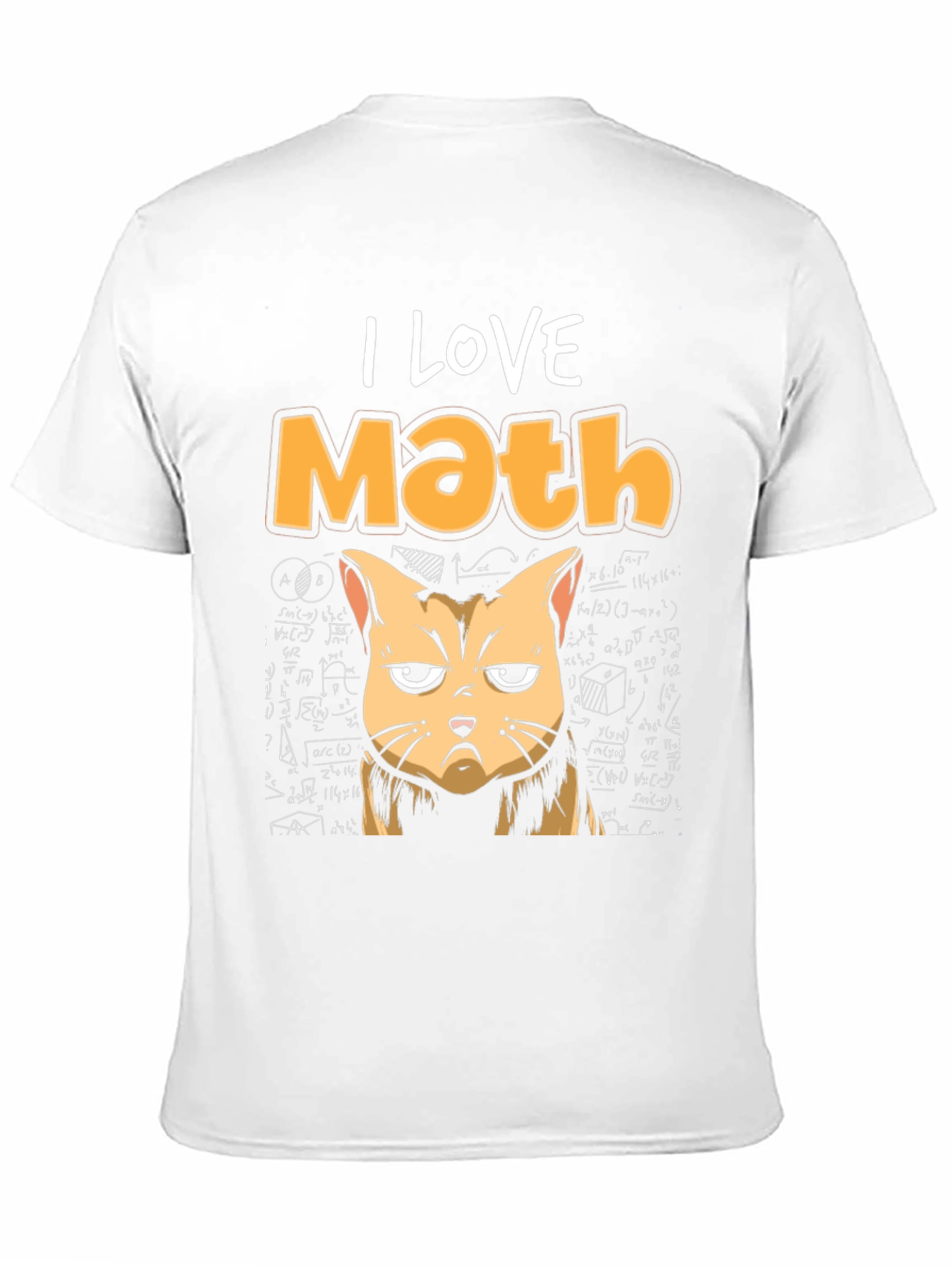 I Love Math Cat T-Shirt Funny Graphic Tee