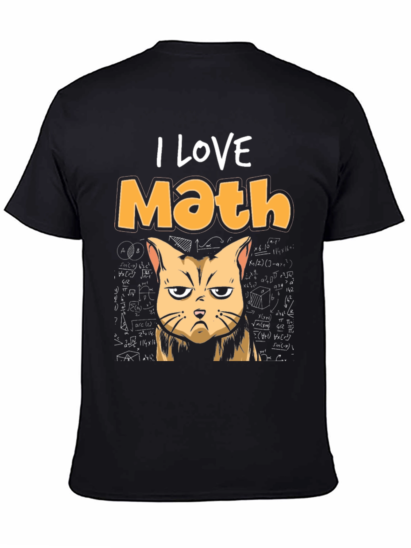 I Love Math Cat T-Shirt Funny Graphic Tee