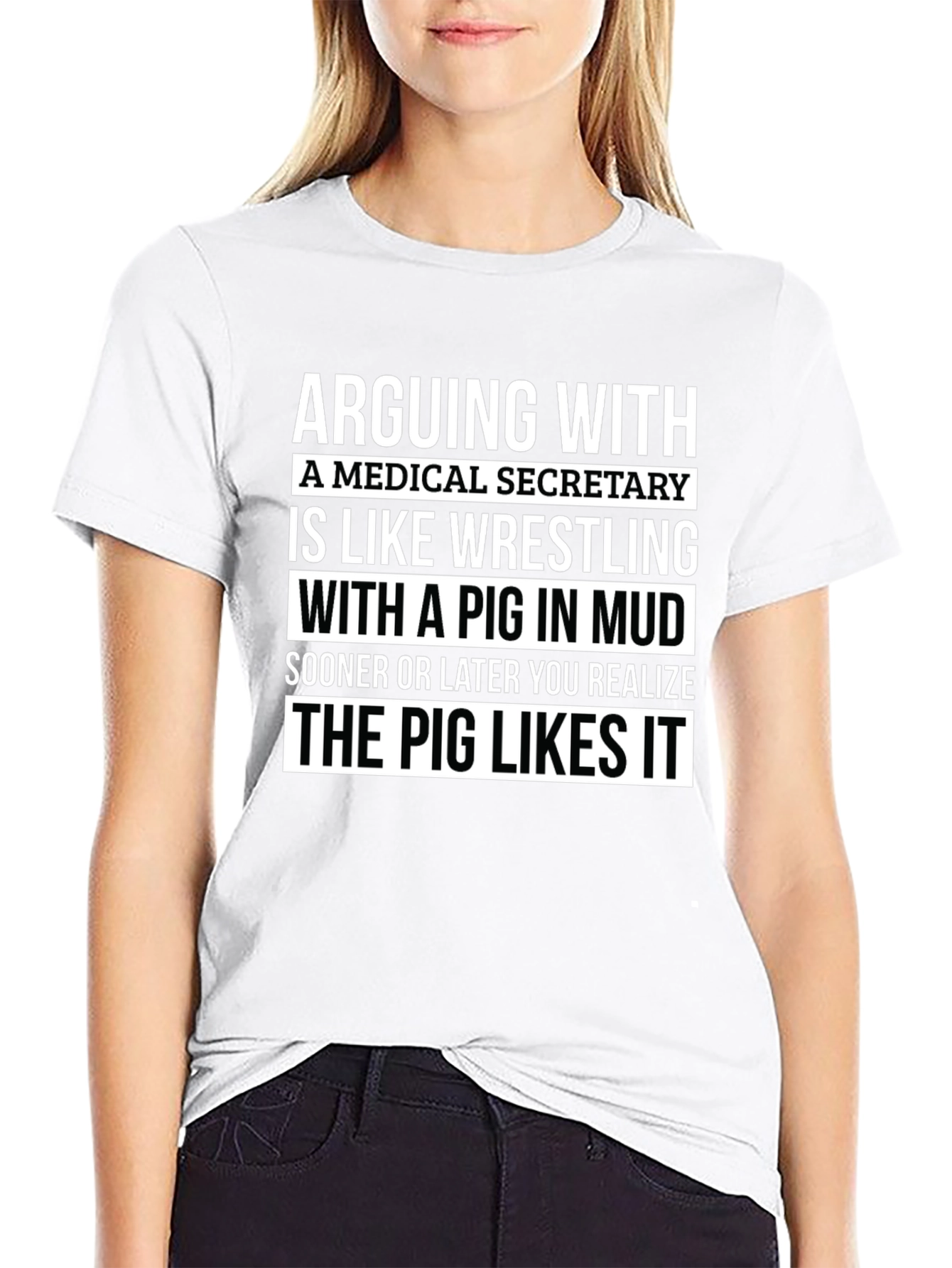Medical Secretary Pig Wrestling T-Shirt