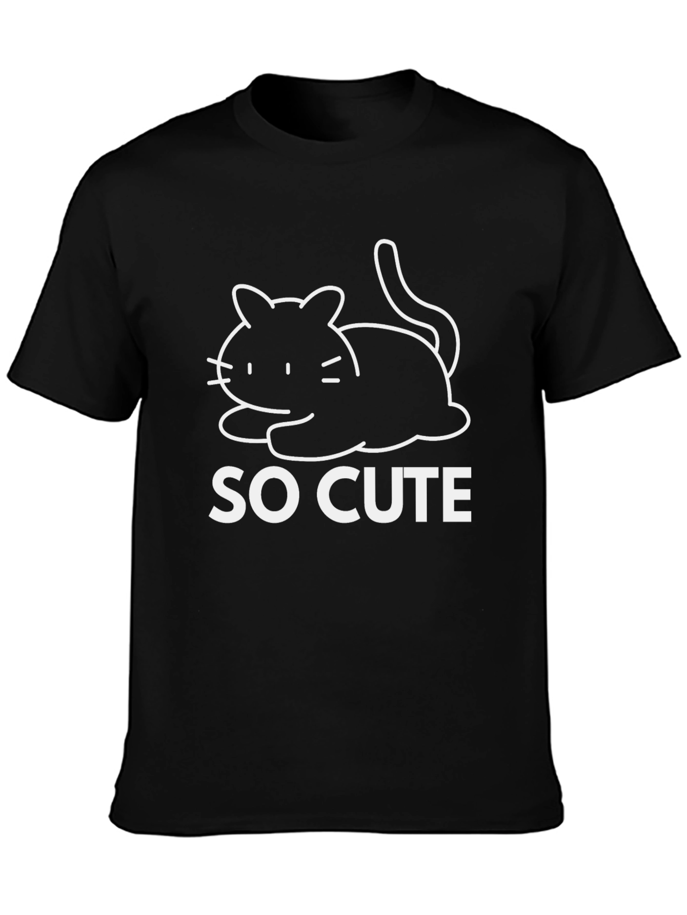 Cute Cat T-Shirt - So Cute Black Tee