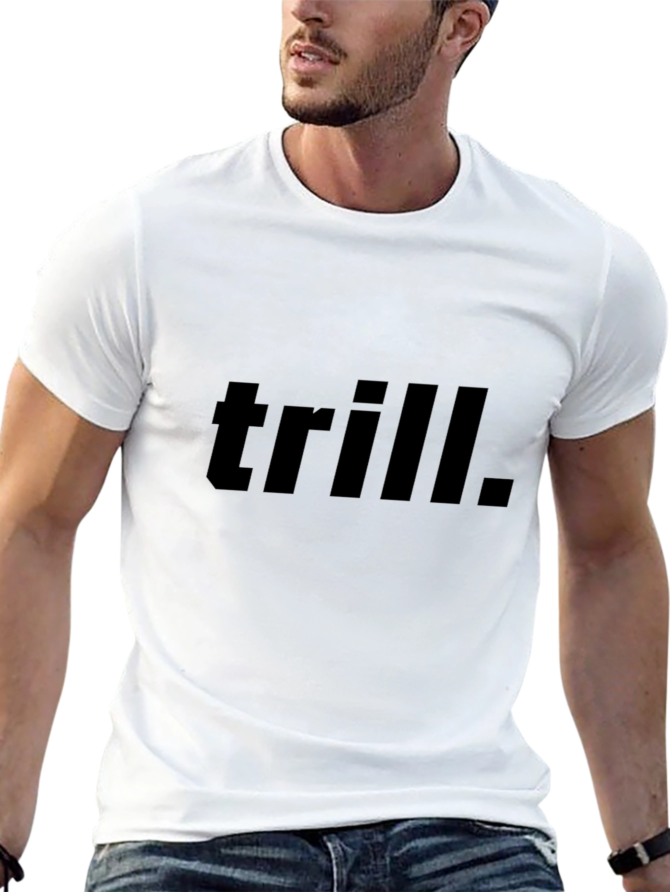 Trill Graphic Tee - Black Cotton Casual T-Shirt