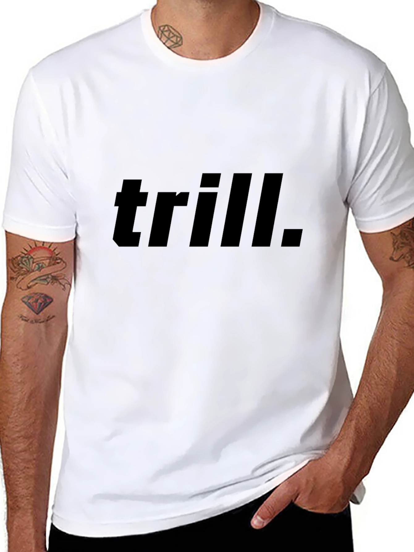 Trill Graphic Tee - Black Cotton Casual T-Shirt