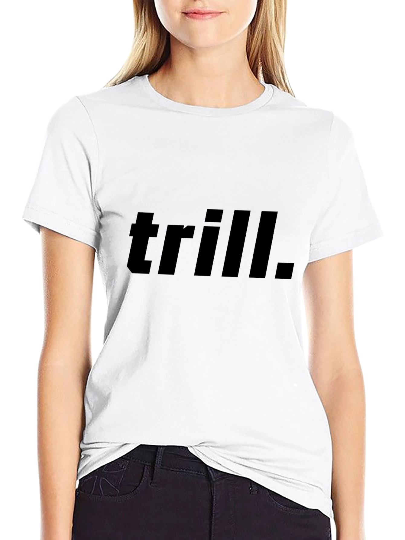 Trill Graphic Tee - Black Cotton Casual T-Shirt