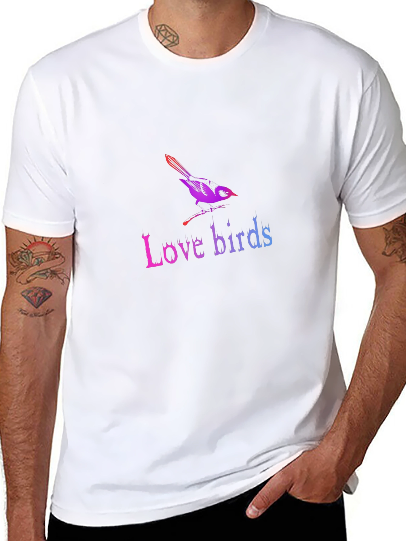 Love Birds Graphic T-Shirt - Trendy Casual Tee