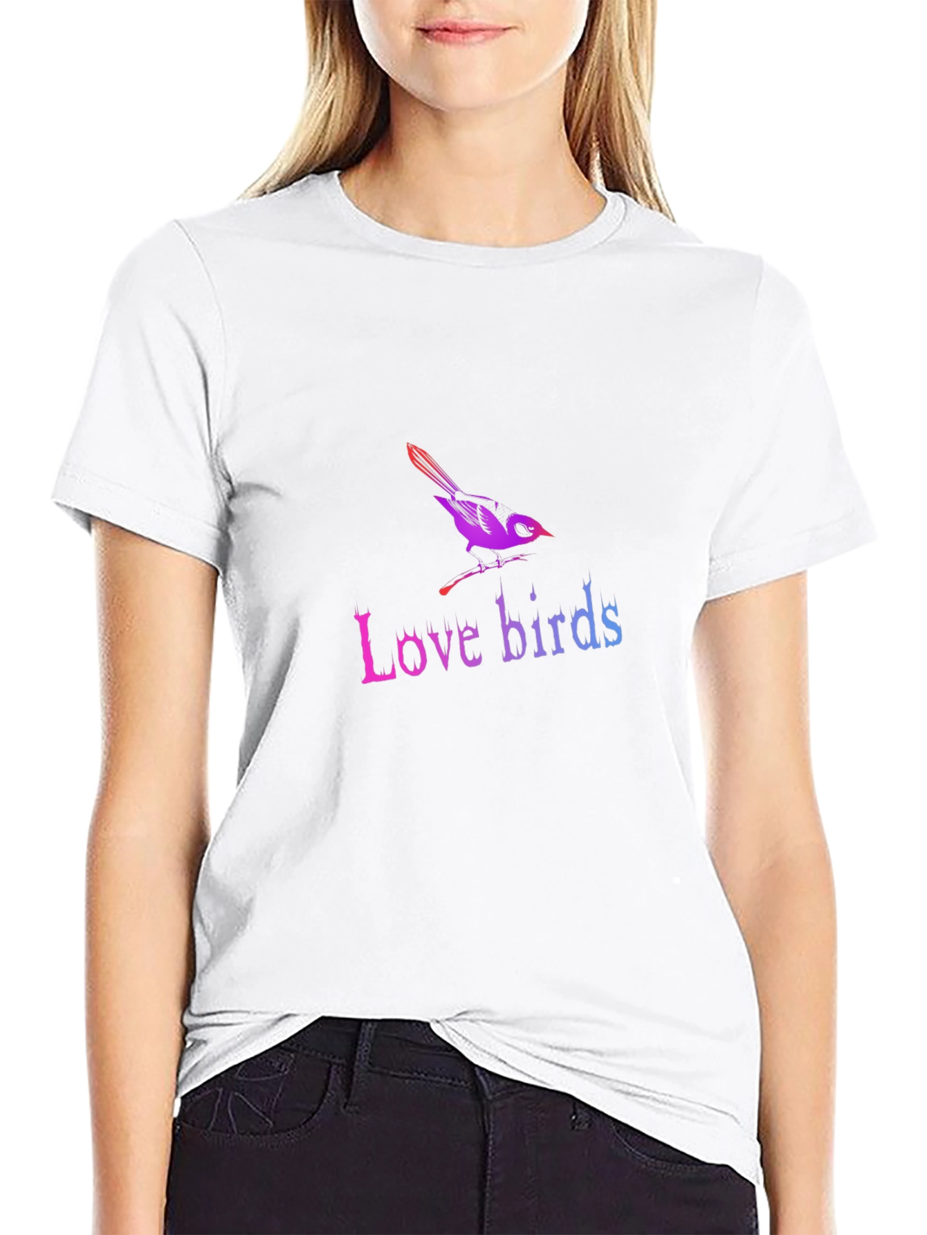 Love Birds Graphic T-Shirt - Trendy Casual Tee