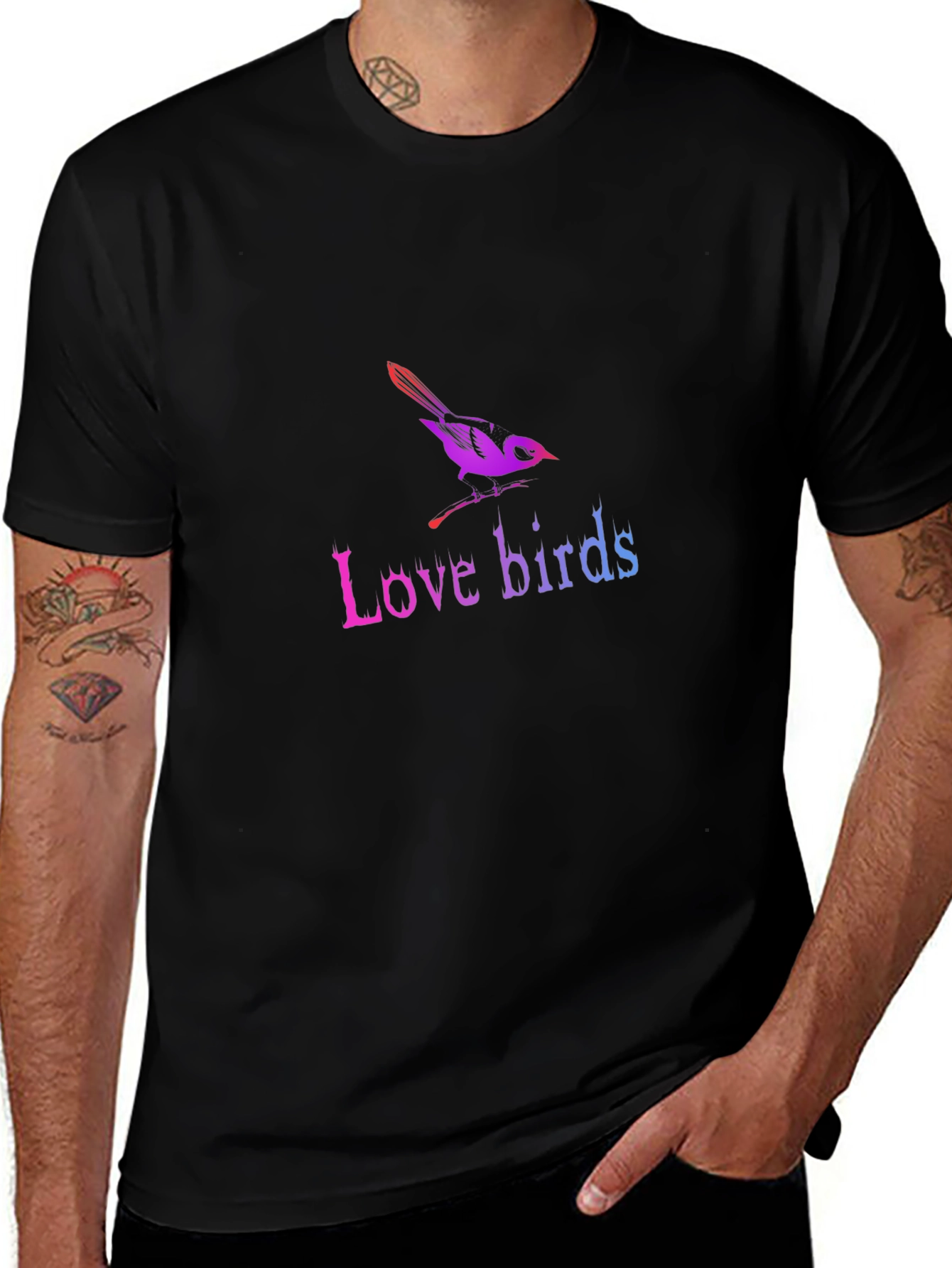 Love Birds Graphic T-Shirt - Trendy Casual Tee