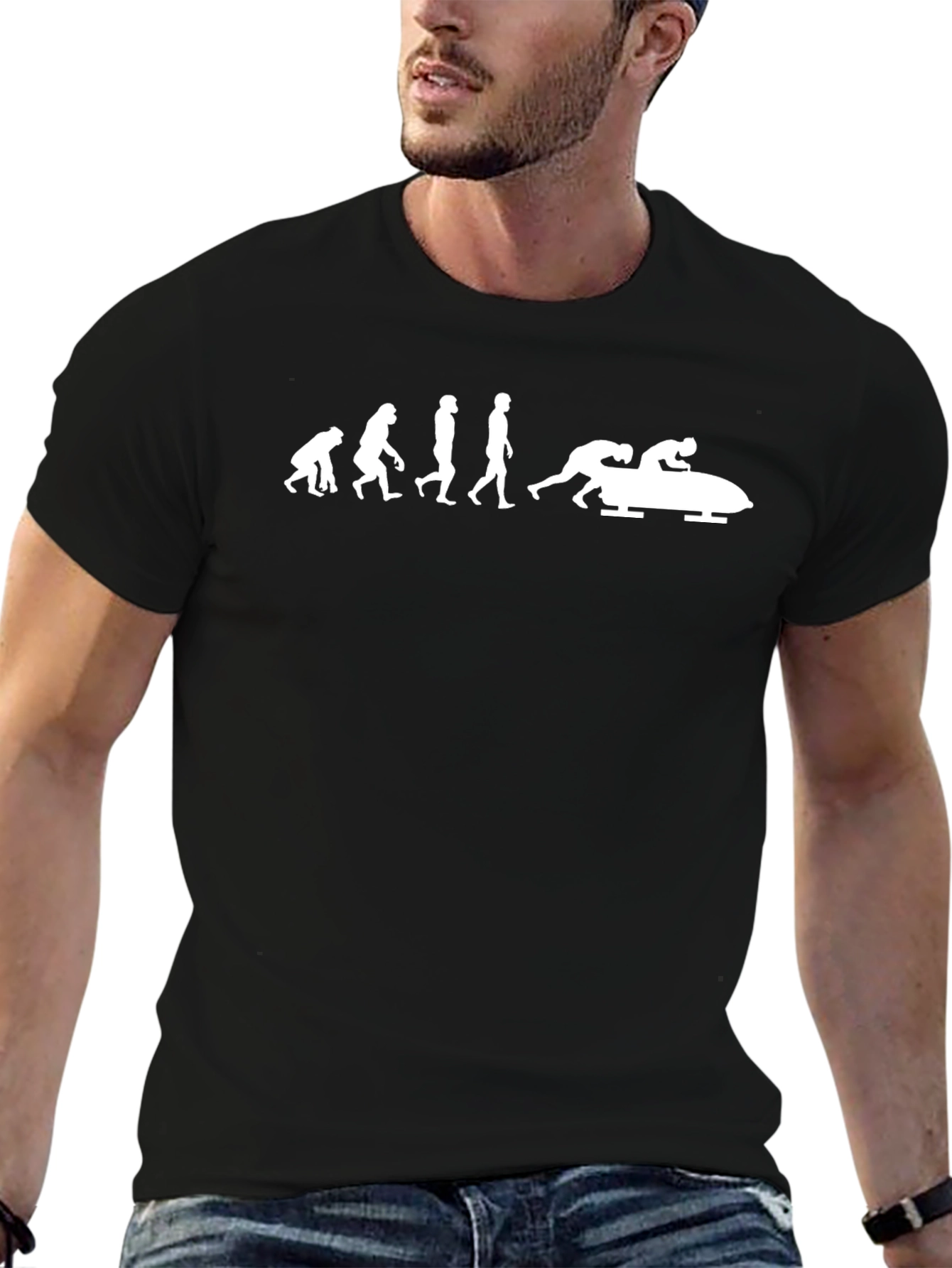 Bobsled Evolution T-Shirt - Black Cotton Tee
